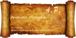 Andresz Piroska névjegykártya