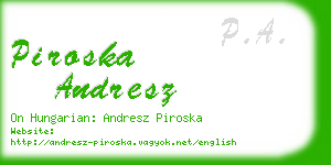 piroska andresz business card